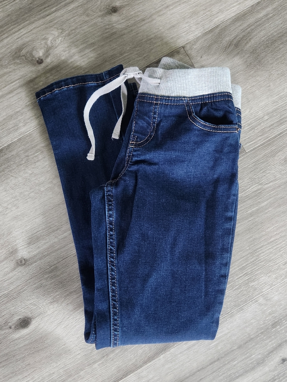 Justice Dark Wash with Sweat Band Super Skinny Size 8 NWOT